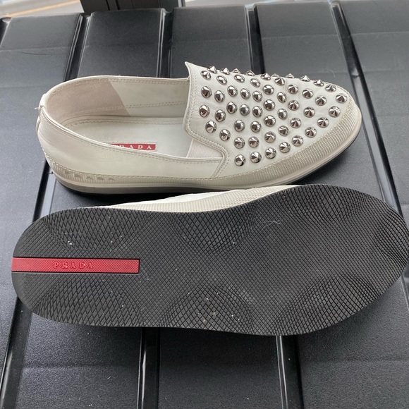 Prada Leather Studded Loafer - Picture 3 of 4